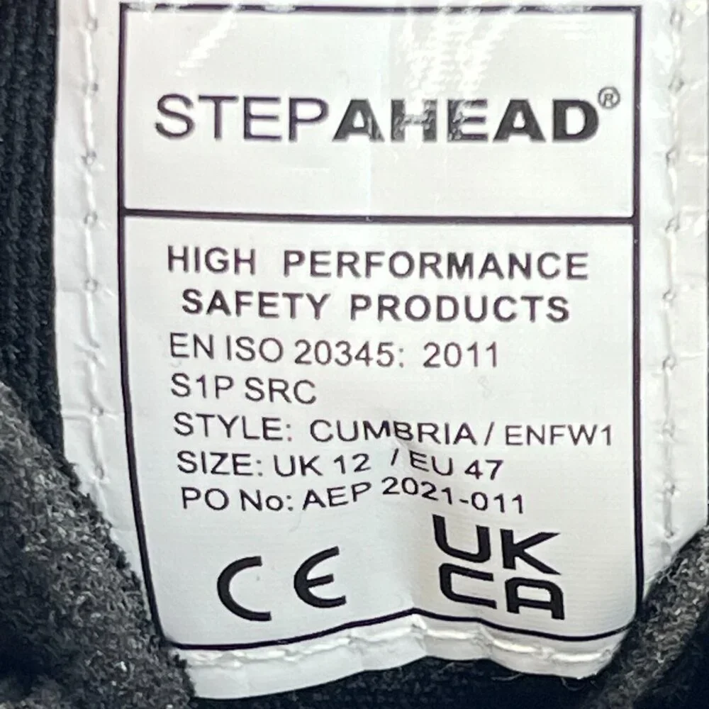 Stepahead Mens Cumbria ENFW1 Black Composite Toe Leather Size 12.5 Work Boots